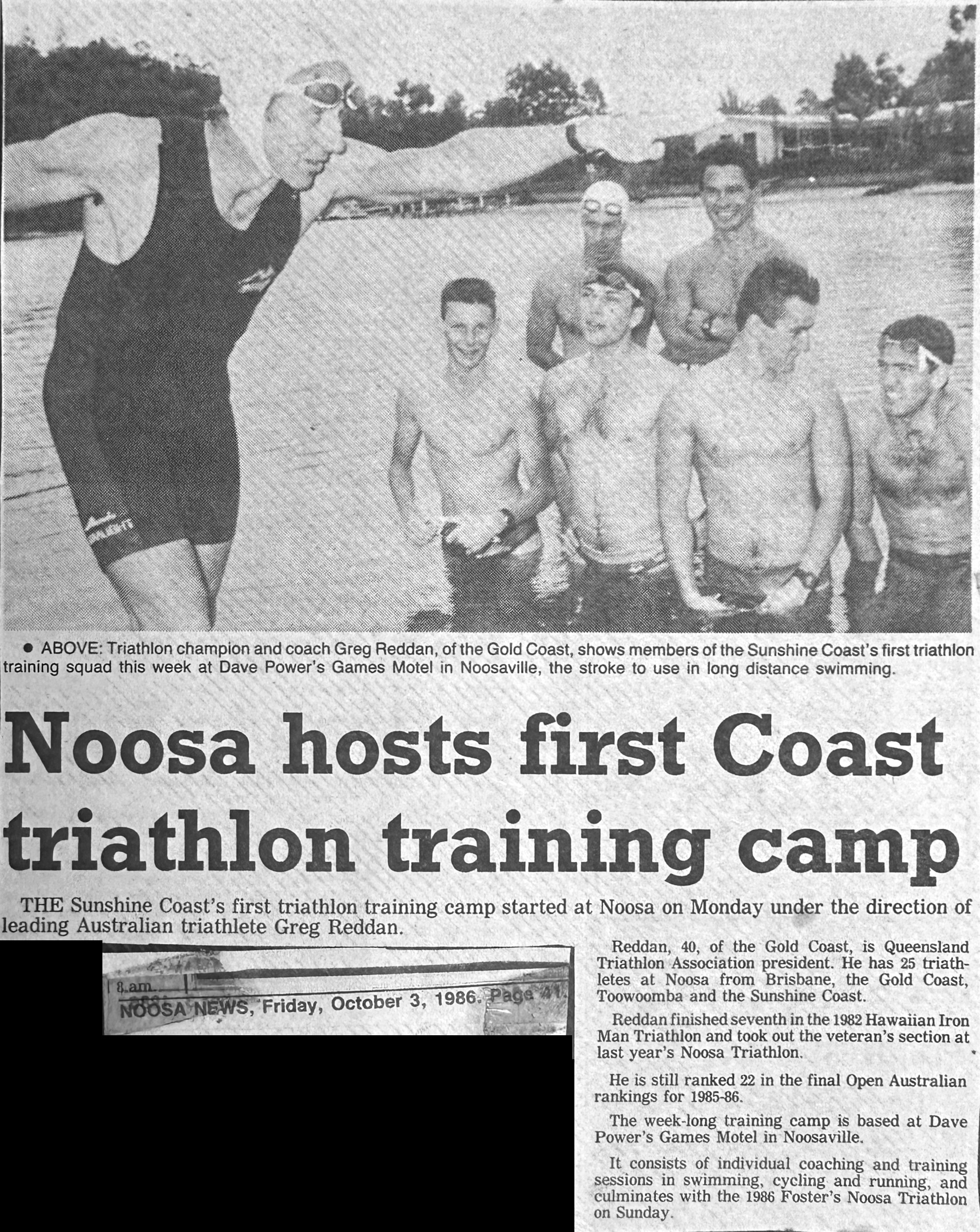 Ron Acutt - Noosa Triathlon 1986 Greg Reddan Tri Traininng Camp